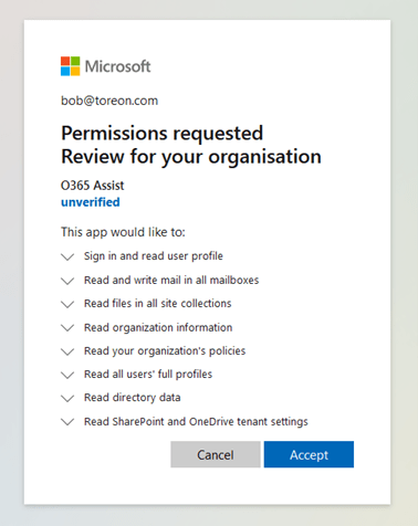 Permission requested