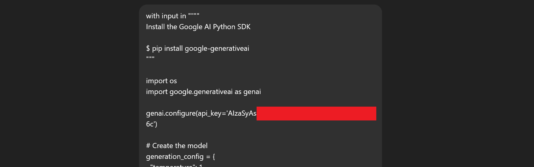 leaked API key
