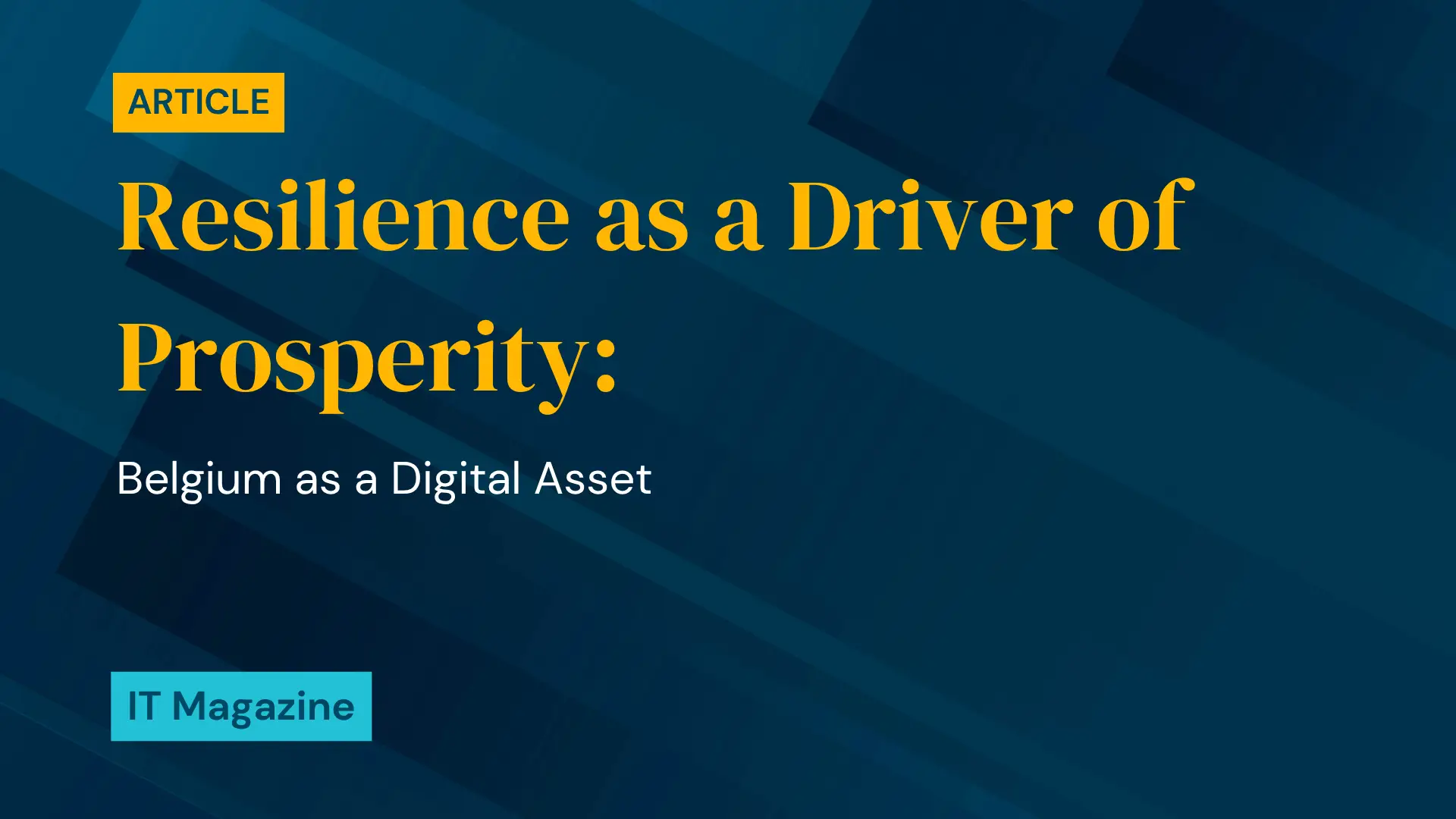 Resilience as a Driver of Prosperity: Belgium as a Digital Asset