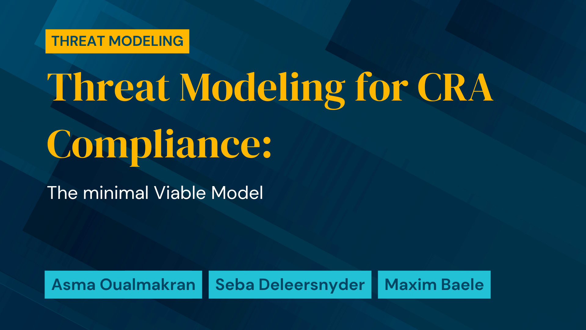 Threat Modeling for CRA Compliance: The minimal Viable Model